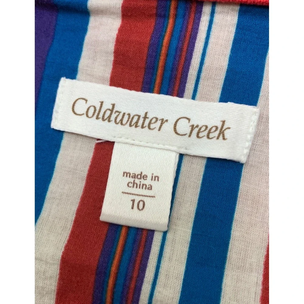 Coldwater Creek Women's Red‎ Linen Blend 10 Short Sleeve Button Jacket